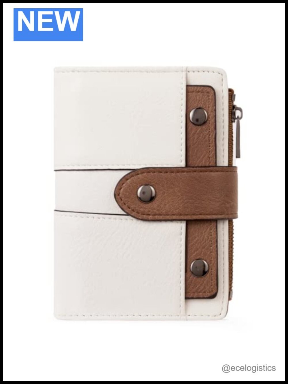 Leather Bifold Wallet with Zipper Coin Pocket & Removable ID Window
